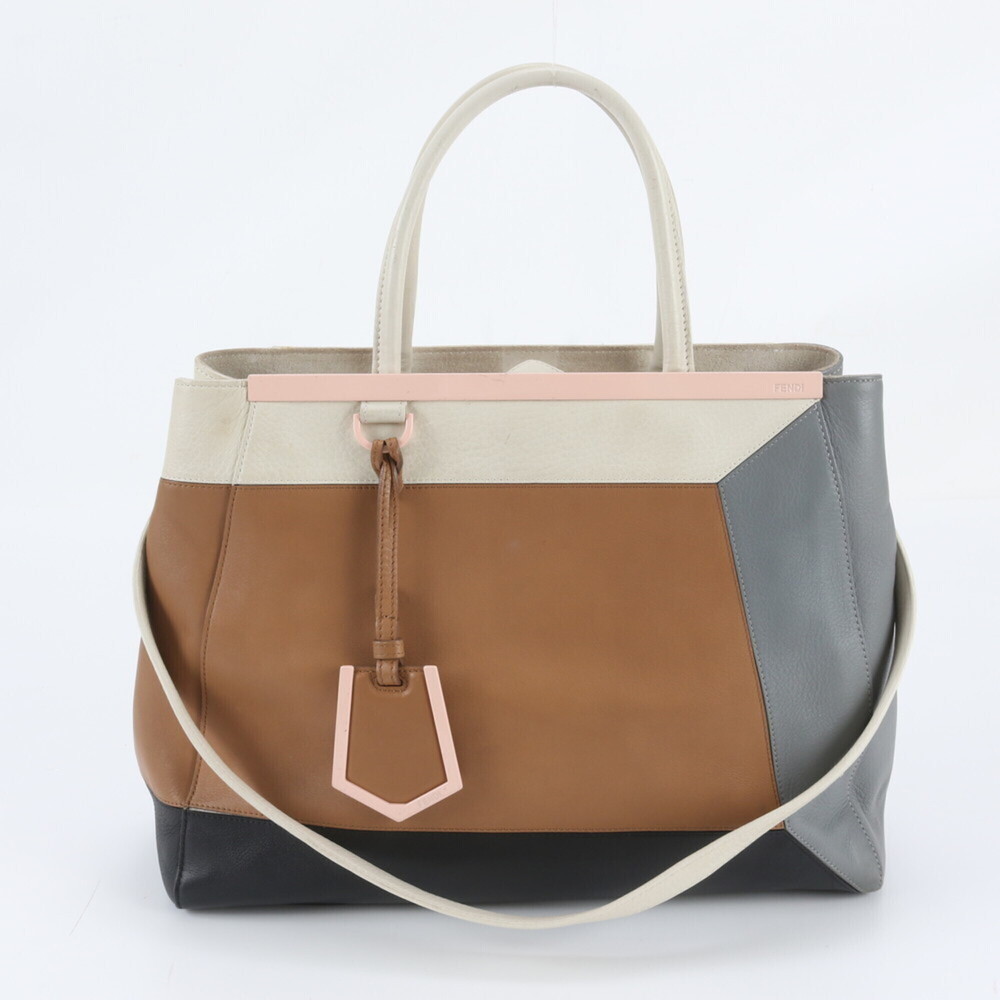 Fendi Toujours 2JOURS 8BH250 Leather 2-Way Shoulder Bag Tote Handbag for Women